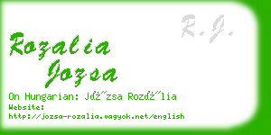 rozalia jozsa business card